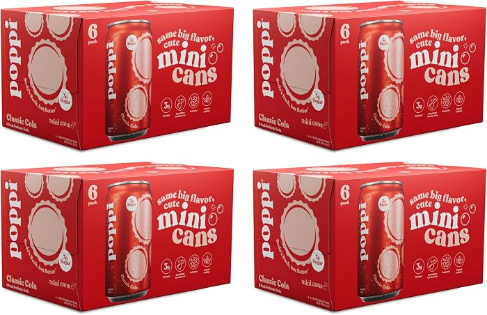 Poppi Prebiotic Soda, Classic Cola, 7.5 Fl Oz, 24 Pack | Amazon (US)
