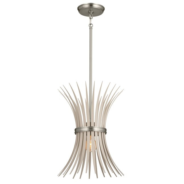 Kichler Baile Brushed Nickel Farmhouse Geometric Hanging Pendant Light | Lowe's