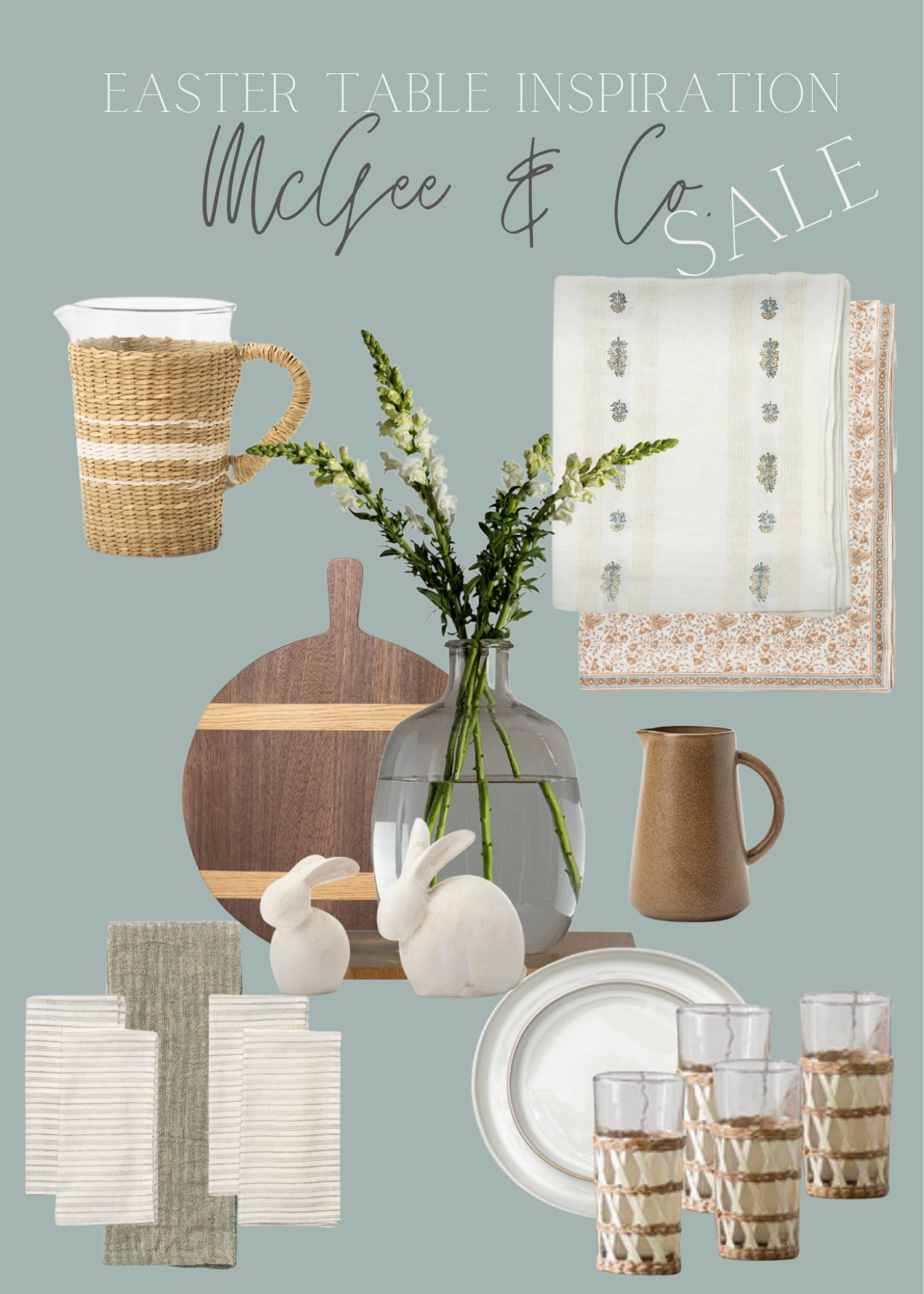 Easter table inspiration from McGee & Co. and it’s all on sale!!! 

#tablecloth #clothnapkins #easter #eastertable #mcgee #mcgeeco #mcgeesale #bunny #rattan #woven

#LTKSeasonal #LTKsalealert #LTKhome
