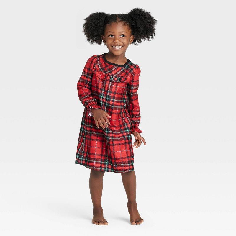 Toddler Holiday Tartan Plaid Matching Family Pajama NightGown - Wondershop™ Red | Target