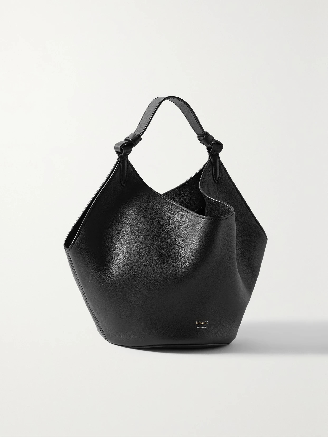 Khaite - Lotus Mini Leather Tote - Black | NET-A-PORTER (US)