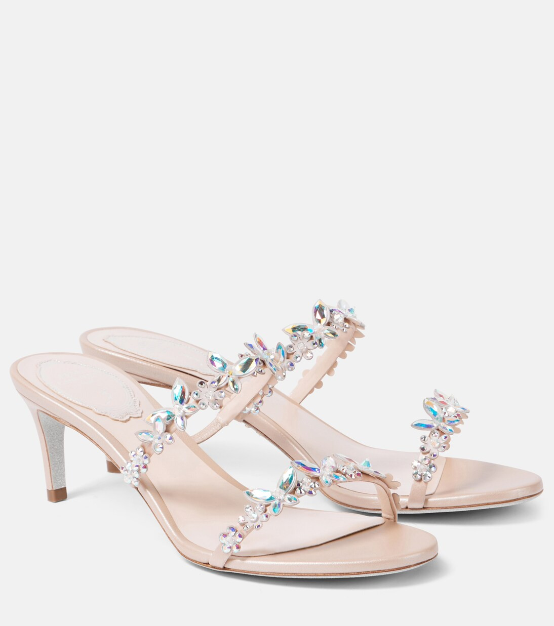 Eden Slider 60 embellished satin sandals | Mytheresa (US/CA)