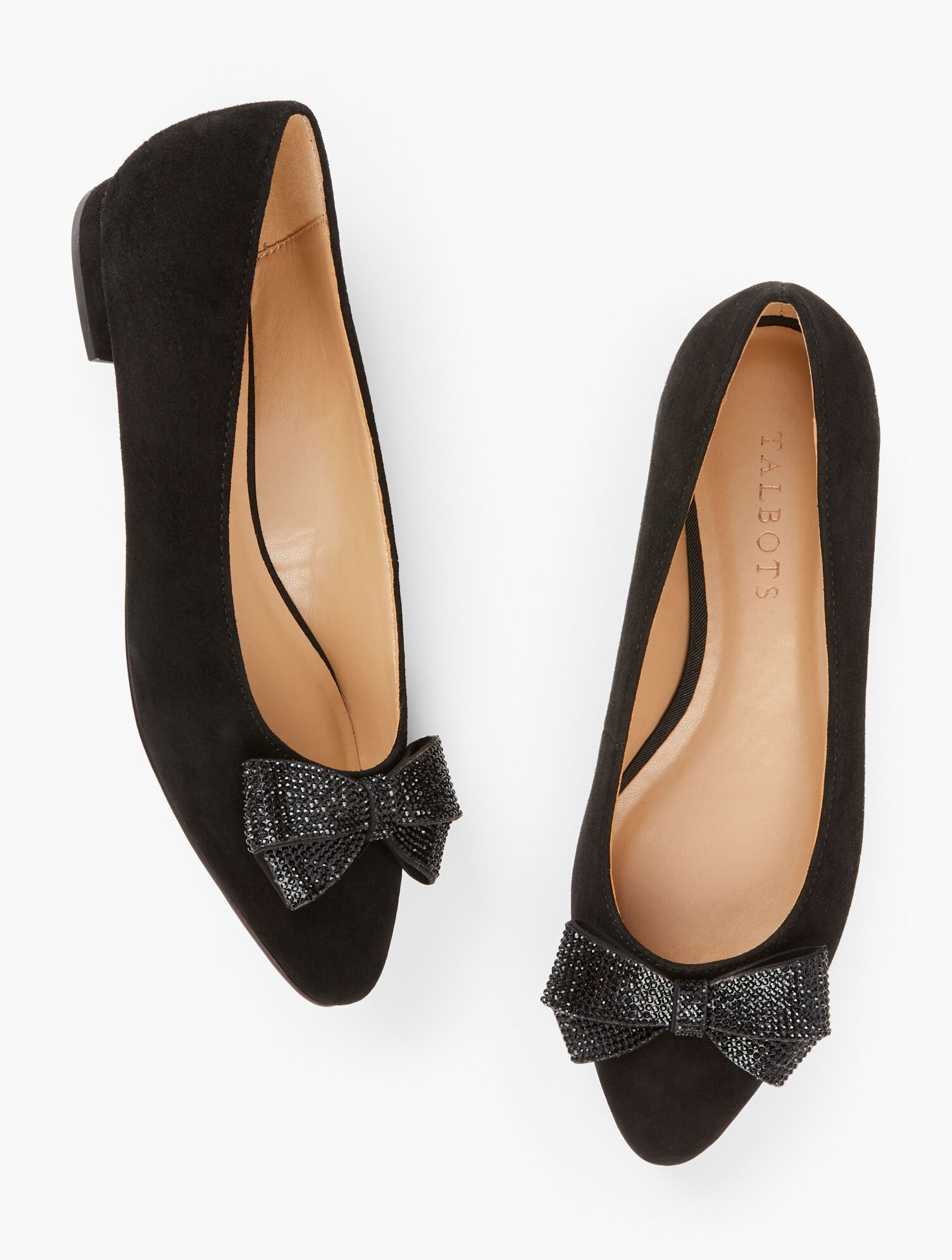 Edison Bow Suede Flats | Talbots