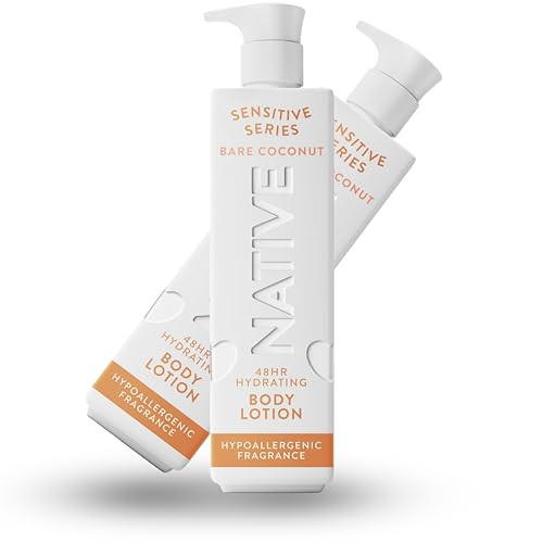 Native Sensitive Series 48H Hydrating Body Lotion - Hypoallergenic - Bare Coconut - 18 fl oz - Pack Of 02 | Amazon (US)
