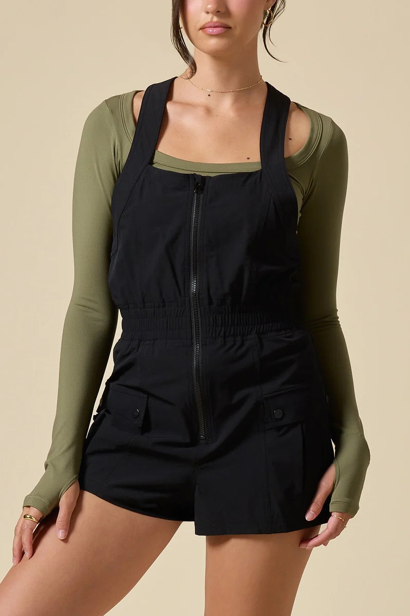 Take a Hike Shortalls - Black | POPFLEX