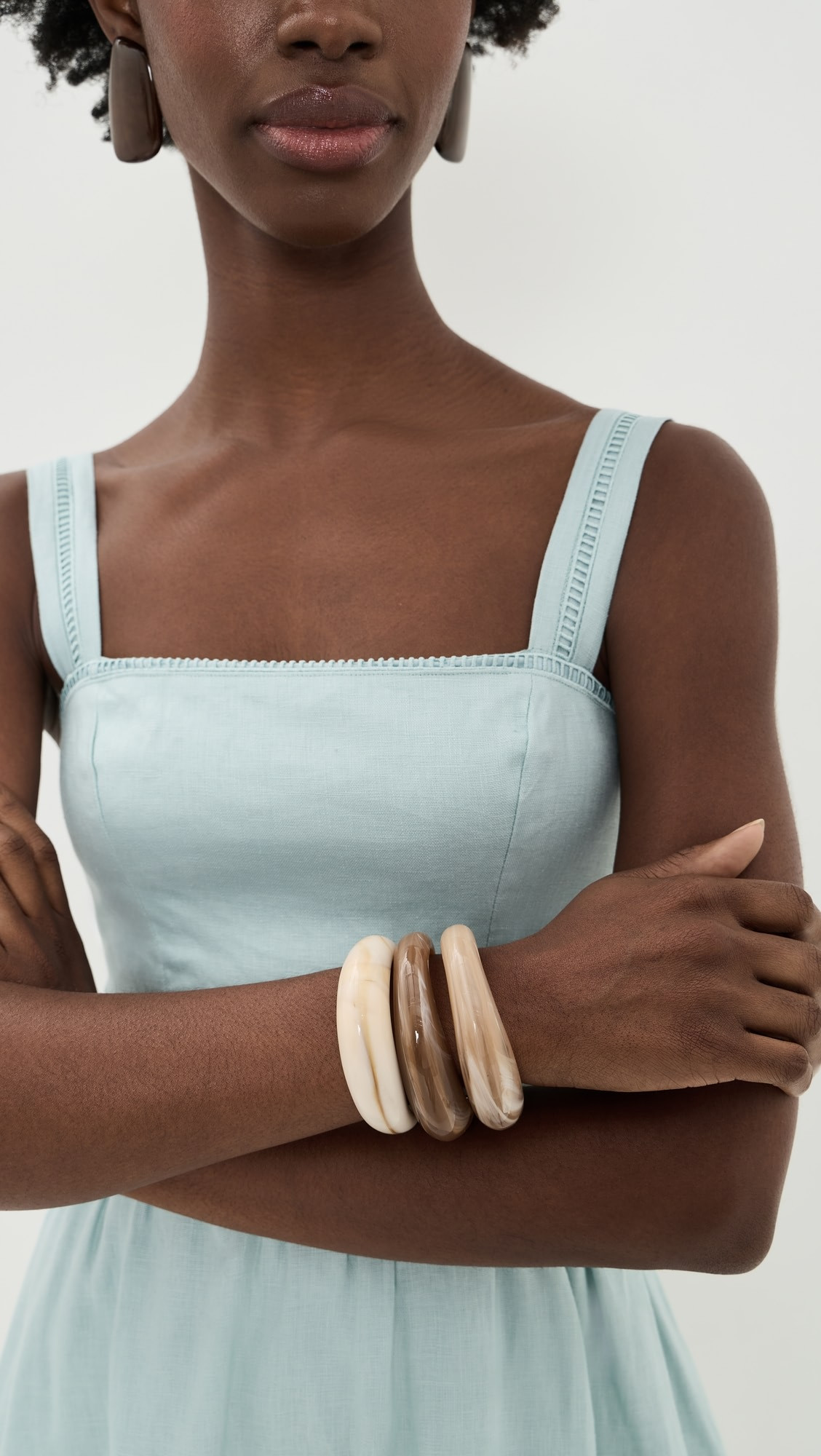 By Adina Eden Caramel Cream Resin Bangle Set | Shopbop | Shopbop