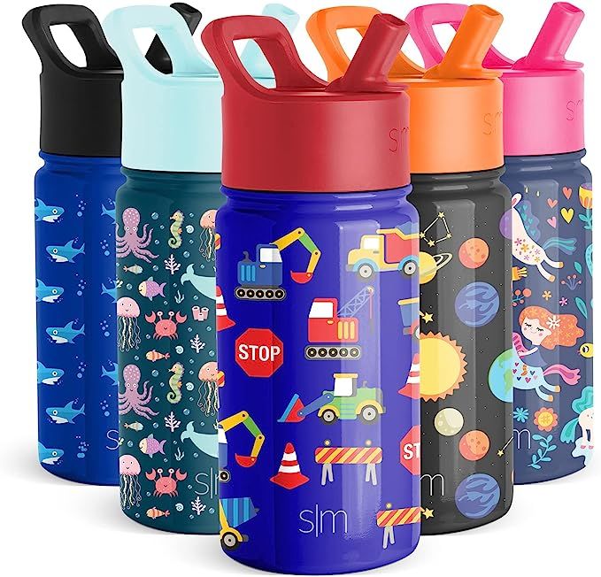 Simple Modern 14oz Summit Kids Water Bottle Thermos with Straw Lid - Dishwasher Safe Vacuum Insul... | Amazon (US)