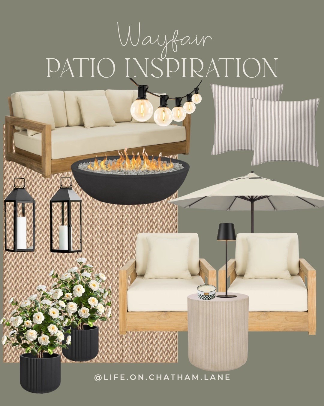 Wayfair patio inspiration 🖤 Loving these moody, neutral finds for an elevated outdoor space. Patio season can’t come soon enough! 

#LTKSeasonal #LTKHome