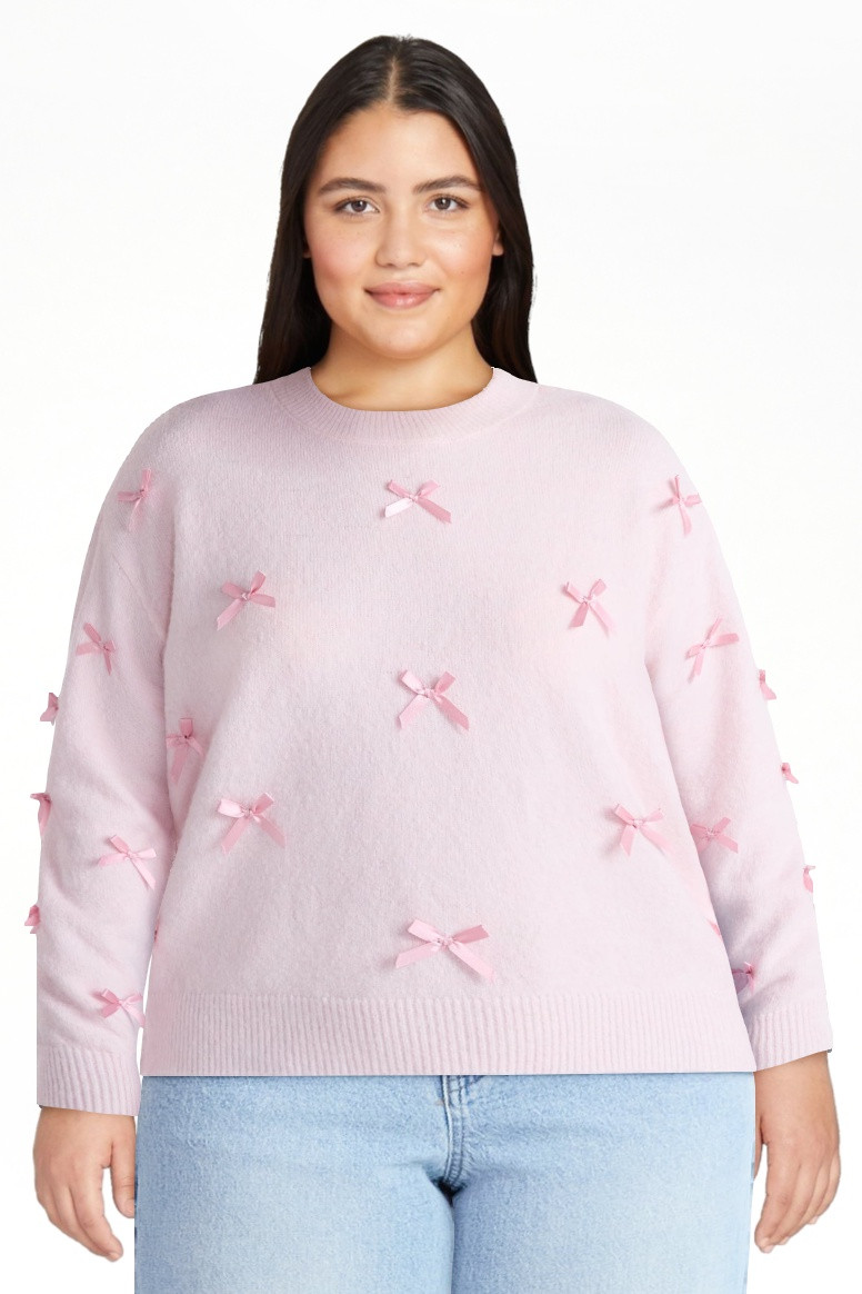 No Boundaries Bow Sweater, Lightweight, Women's | Walmart (US)