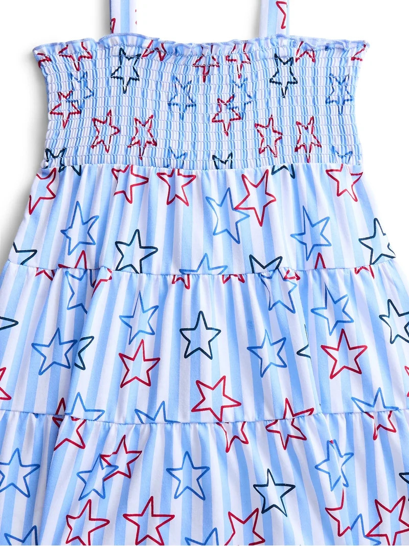 Fourth of July Girls Americana Smocked Dress from Way To Celebrate, Sizes 4-18 | Walmart (US)