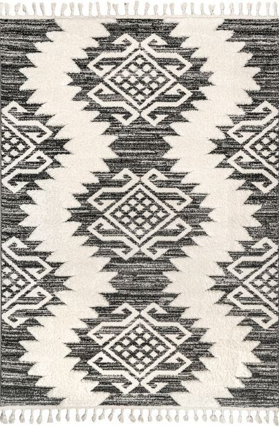 Gray Reese Textured Tasseled 4' x 6' Area Rug | Rugs USA