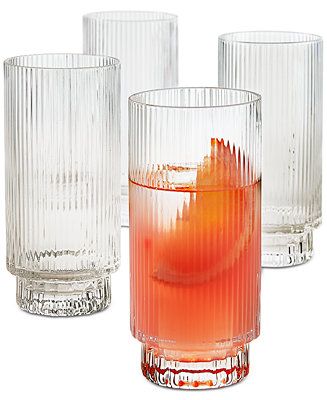 Hotel Collection Fluted Highball Glasses, Set of 4, Created for Macys - Macy's | Macys (US)