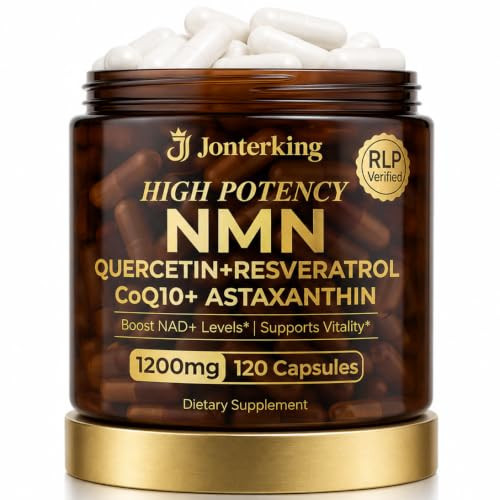 JonterKing NMN Supplement, 1200mg Per Serving, 120 Capsules, 600mg NMN,Beta Nicotinamide Mononucleotide with Quercetin, Resveratrol, CoQ10 & Astaxanthin, Daily Supplement Formula, 60 Serving | Amazon (US)