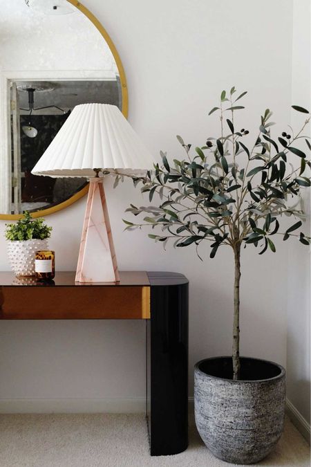 The faux olive tree that constantly moves around my home. If you have an empty corner or want to add some height to a vignette, and artificial tree is my decor of choice. 

#LTKhome #LTKover40 #LTKstyletip