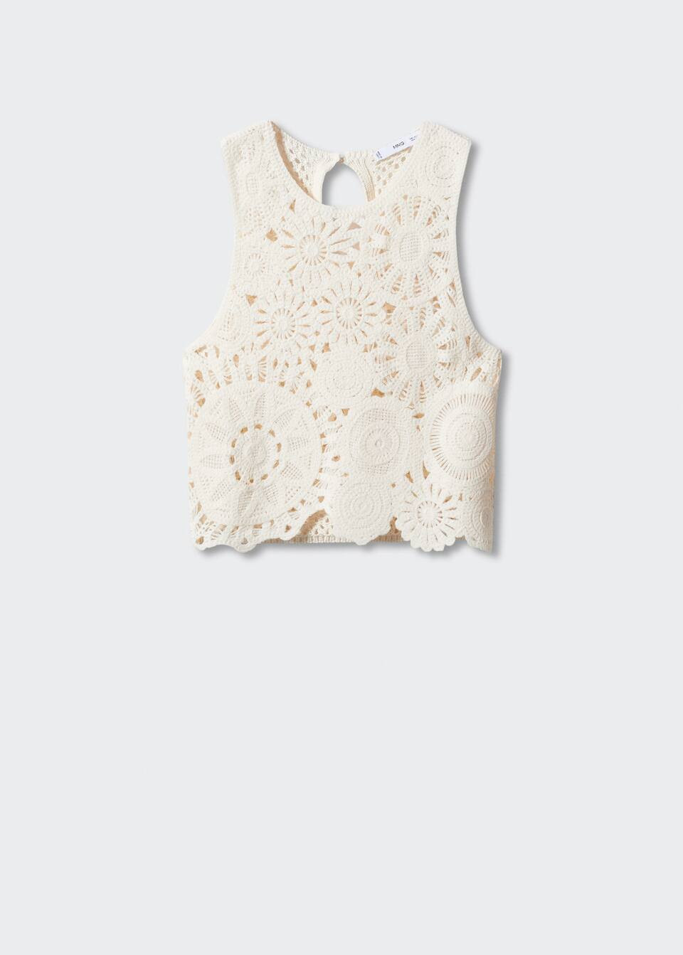 Crochet crop top -  Women | Mango United Kingdom | MANGO (UK)