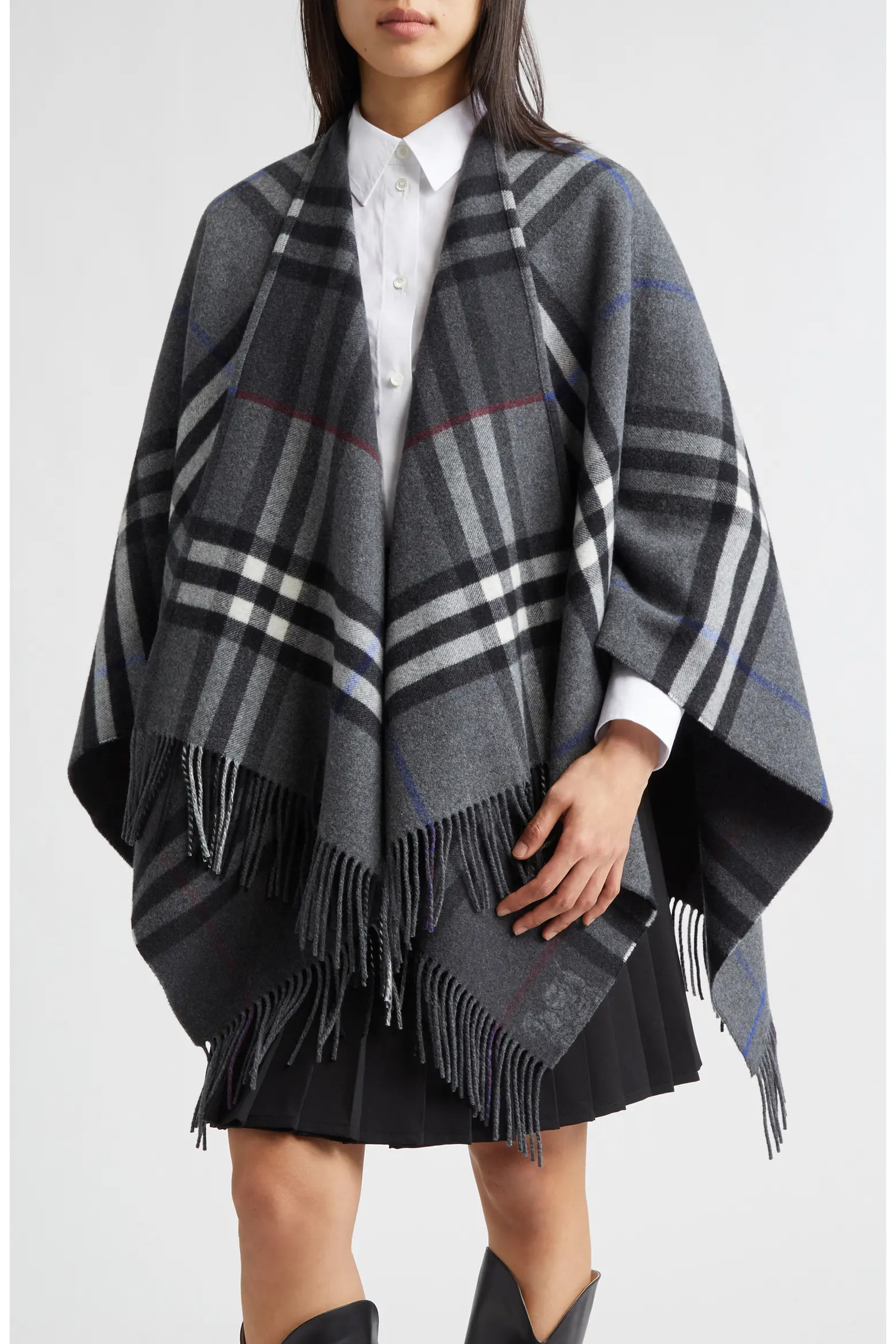 Check Double Face Cashmere & Wool Cape | Nordstrom | Nordstrom