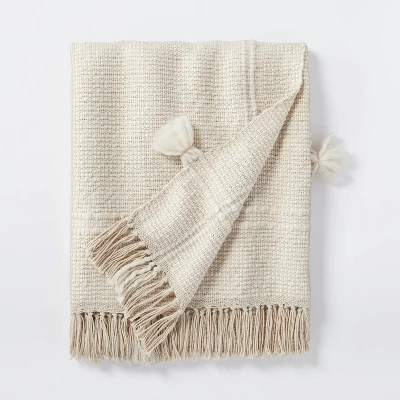 Woven Cotton Acrylic Throw Blanket Cream - Threshold™ designed with Studio McGee | Target
