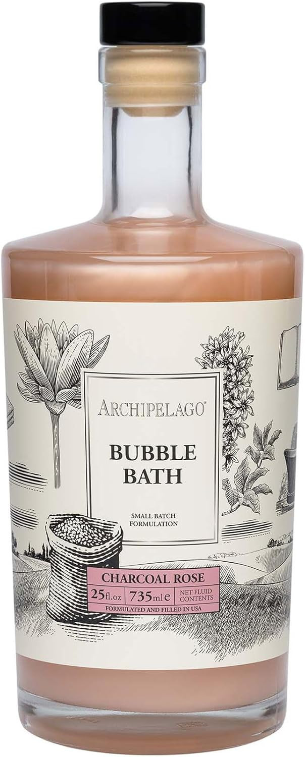Archipelago Botanicals Luxury Charcoal Rose Bubble Bath, Moisturizing and Hydrating Gentle Bubble... | Amazon (US)
