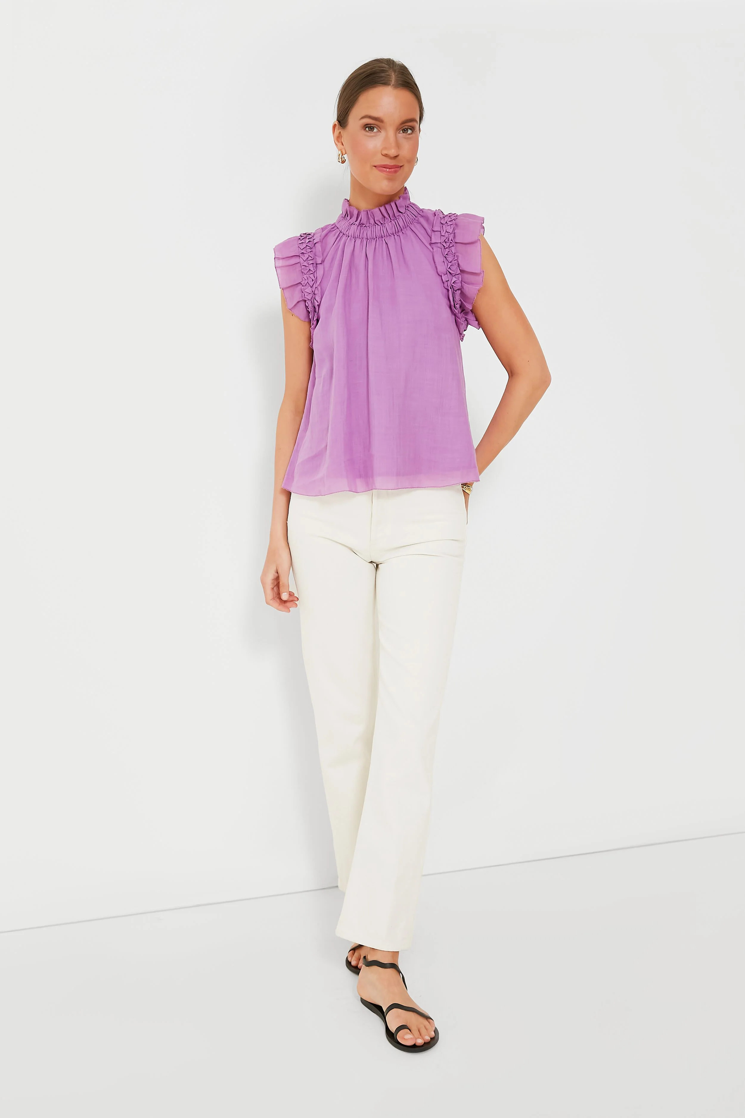 Lavender Micah Solid Ramie Tank Top | Tuckernuck (US)