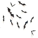 Axgo Black 12pcs 3D DIY PVC Bat Wall Sticker Decal Home Halloween Decoration | Amazon (US)