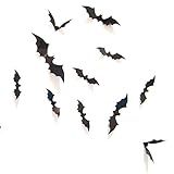 Axgo Black 12pcs 3D DIY PVC Bat Wall Sticker Decal Home Halloween Decoration | Amazon (US)