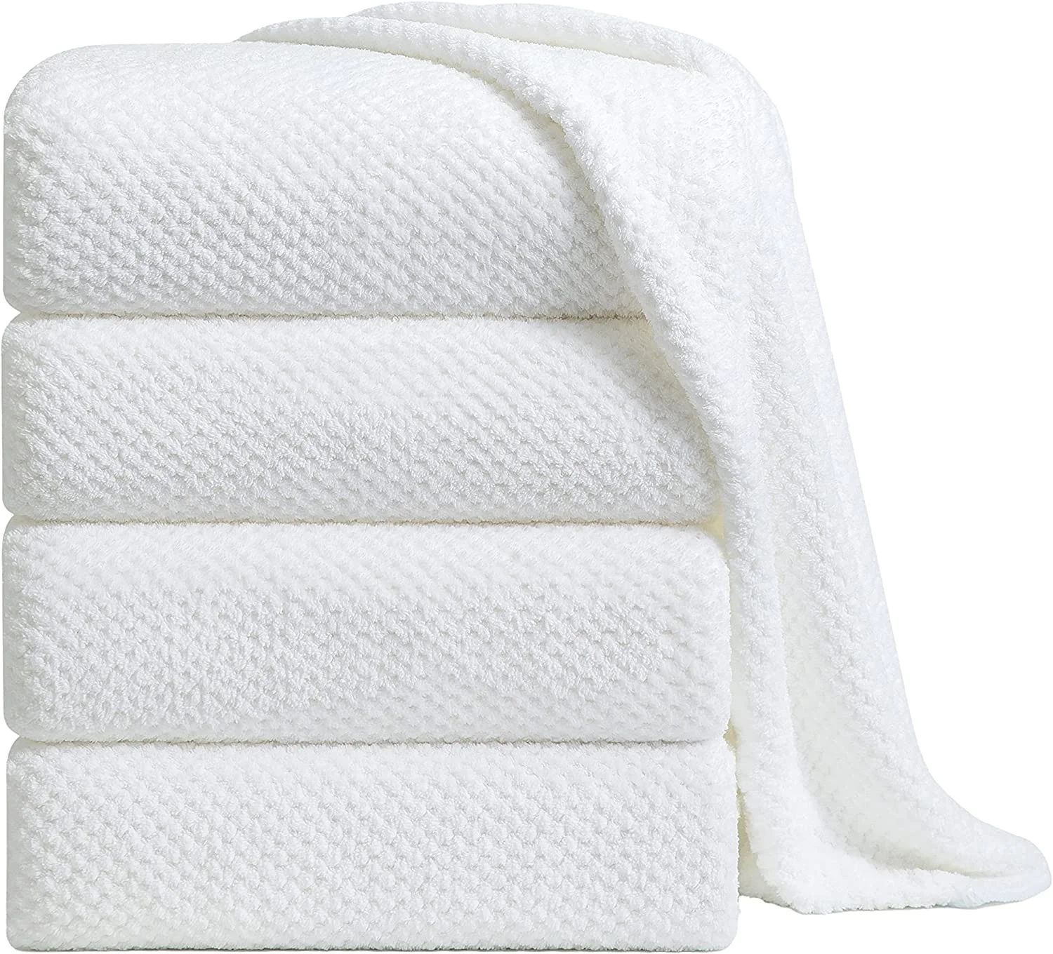 Jessy Home 4 Pack Towel Set Oversized Bath Sheet Towels 600 GSM Ultra Soft White Bath Towels | Walmart (US)