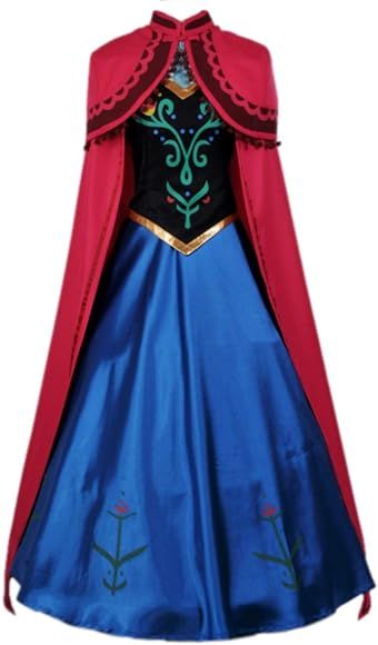 Tinyones Anna Costume for Women Adults Deluxe Princess Dress with Cloak for Halloween Cosplay | Amazon (US)