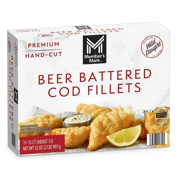 Member's Mark Wild Caught Skinless and Boneless Beer Battered Cod Fillets, Frozen, 11-15 ct., 2 l... | Sam's Club
