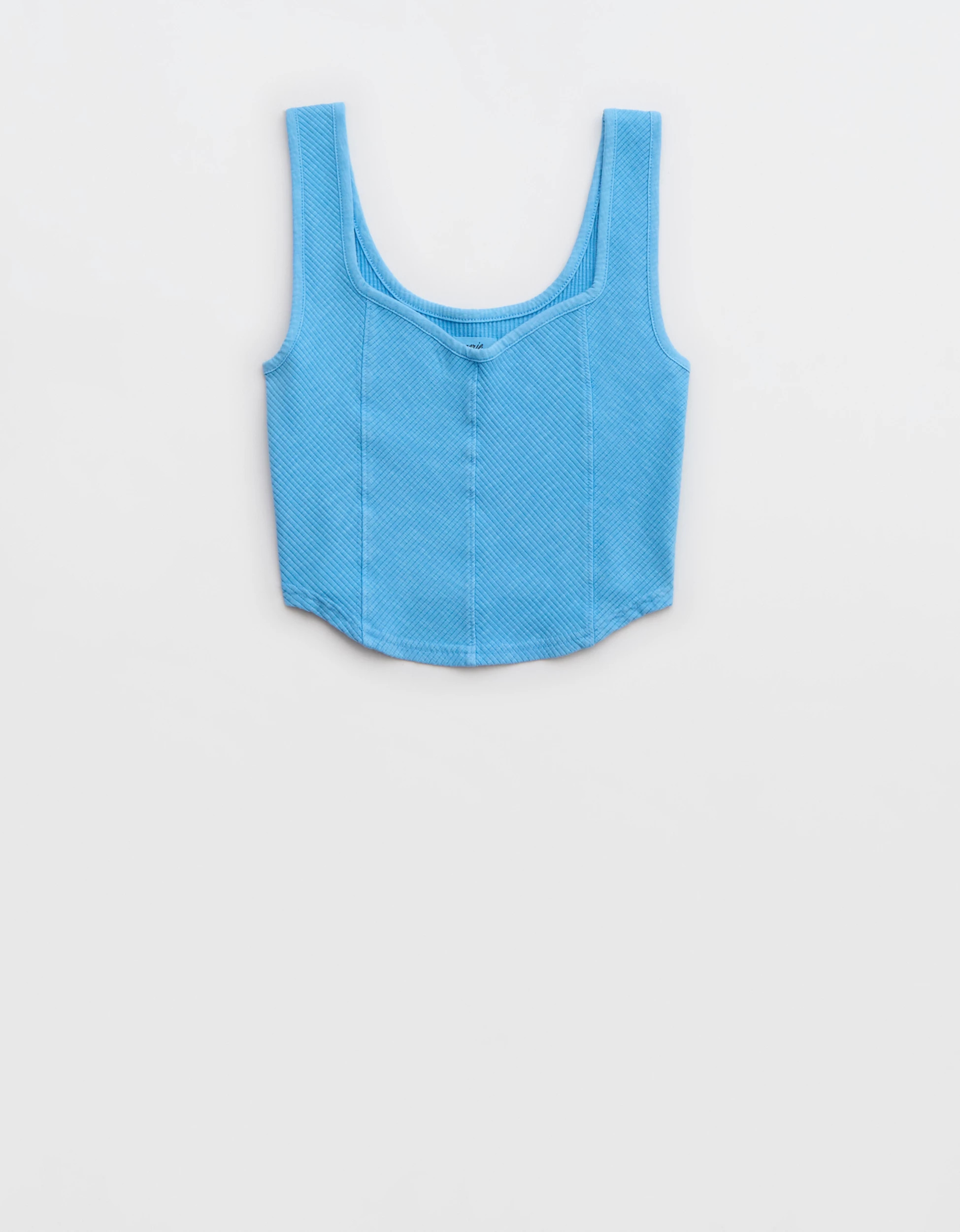 Aerie Cropped Ribbed Corset Tank Top | Aerie