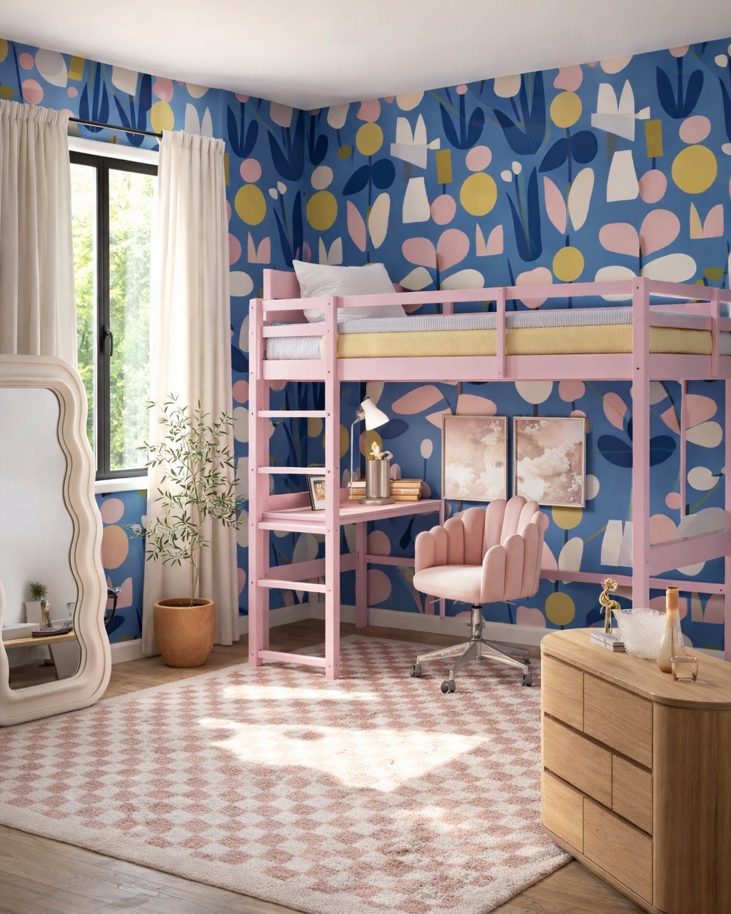 Teen bedroom with loft bed. If you don’t have much space this is the best solution. This bed has a built in desk so it saves you money and space! #homedecor #teenroom

#LTKHome #LTKKids #LTKSeasonal