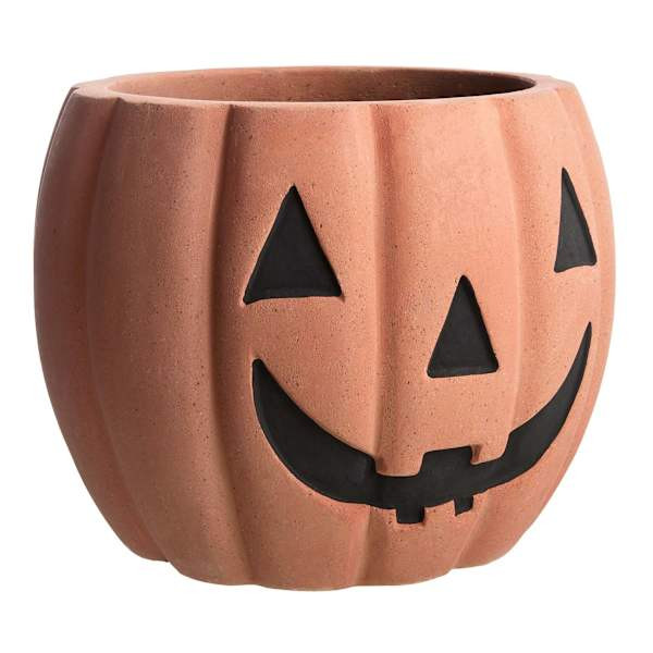 Terracotta Clay Pumpkin Planter, Medium | At Home