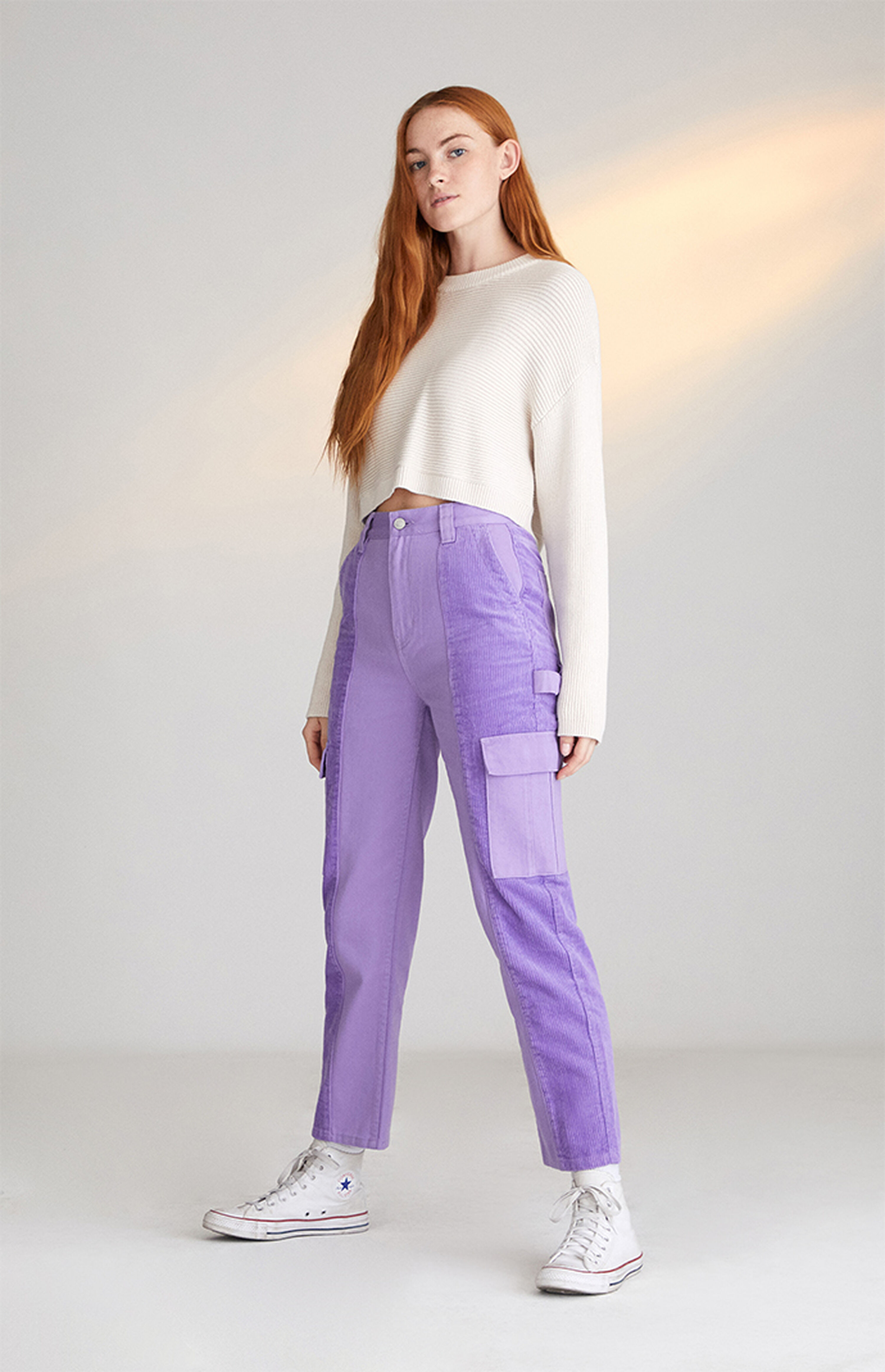 PacSun Purple Corduroy Cargo Skate Pants | PacSun | PacSun