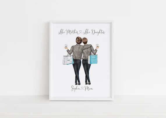 Personalized Mothers Day Gift, UNFRAMED Mother and Daughter Print, Custom Gift for Mom, Personali... | Etsy (US)