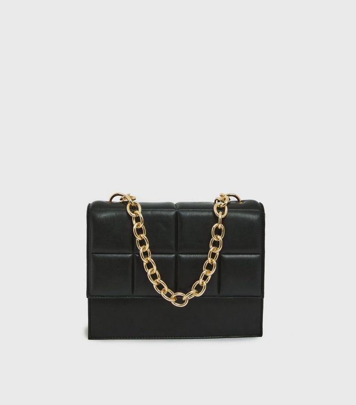 Black Quilted Leather-Look Chain Shoulder Bag
						
						Add to Saved Items
						Remove from S... | New Look (UK)