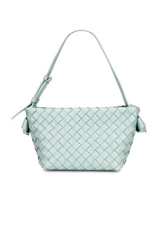 Bottega Veneta Mini Shoulder Bag in Teal Washed & Gold - Baby Blue. Size all. | FWRD 