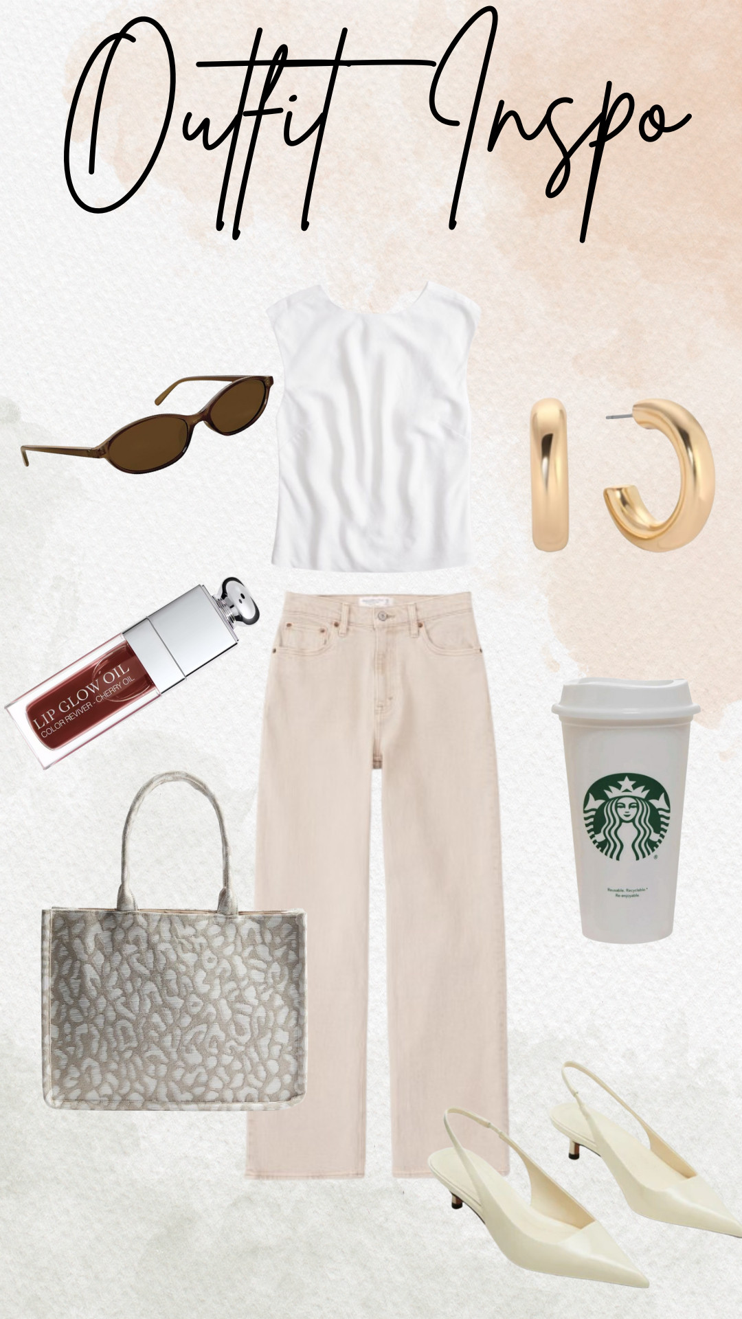 Outfit Inspo

ltkmostloved / ltkgiftguide / ltkshoecrush / ltkitbag / ltkworkwear / ltkfindsunder100 / ltkfindsunder50 / Starbucks cup / outfit Inspiration / outfit ideas / Abercrombie & Fitch / Abercrombie / white blouse / white sleeveless blouse / H&M / H&M tote bag / large tote bag / Dior Glow lip oil / lip oil / brown sunglasses / cateye sunglasses / slingback heels / white kitten heels / tan jeans / Abercrombie jeans / Abercrombie denim / sale / sale alert / ettika / ettika jewelry / ettika earrings / gold hoop earrings / hoop earrings / gold earrings 

 #LTKSeasonal #LTKSaleAlert #LTKStyleTip