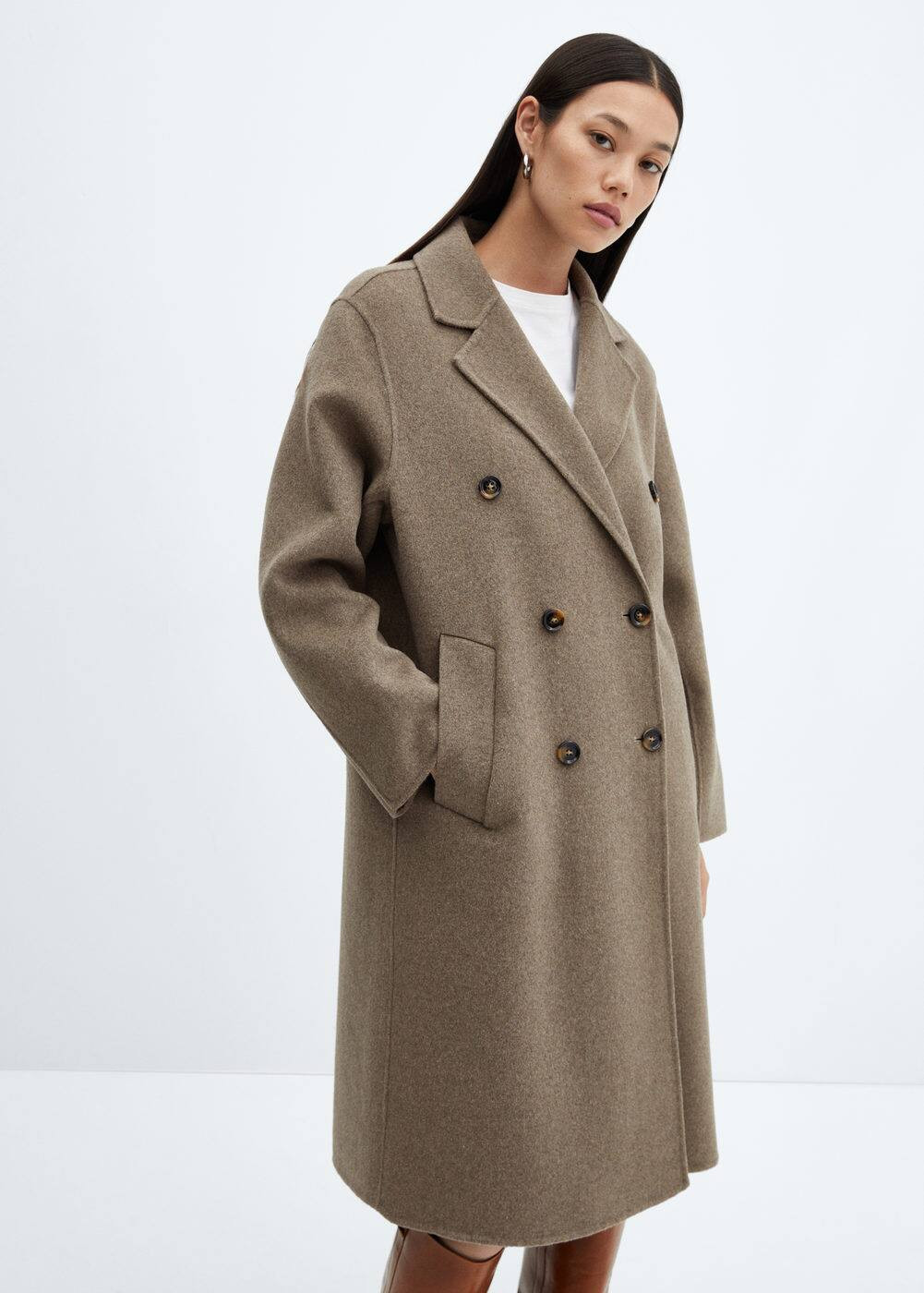 Handmade oversized wool coat | MANGO (US)