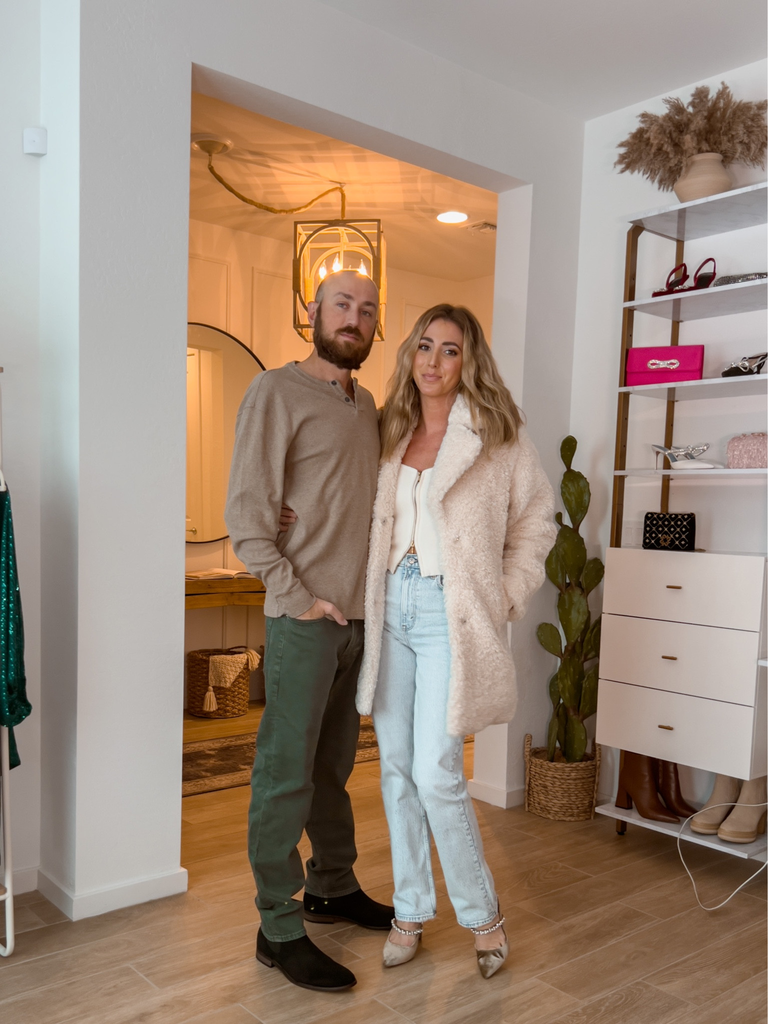  Casual holiday Abercrombie couples outfits! Jesse’s green jeans/pants run true to size. His henley long sleeve shirt also runs true to size. 
My straight leg jeans are long and run tts. My zip up long sleeve ivory top runs TTS (has stretch) and my sherpa coat runs true to size. Heels are perfect for the holiday! If you’re between sizes size up a half size, otherwise go with your regular size.

#LTKxAF #LTKmens #LTKunder100