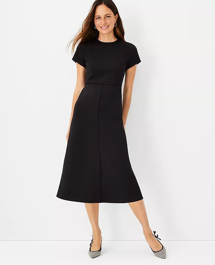 The Midi Flare Dress in Double Knit | Ann Taylor (US)