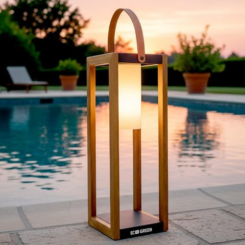 EcoGreen Solar Lantern with Handle for Outdoor Lighting – 7.87x22.83 in Waterproof Solar Light, Warm White, 8H Auto-On, Portable for Patio, Yard, Pathway, Camping & Porch (Single Pack) | Amazon (US)