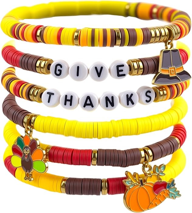 OHOME Thanksgiving Outfit Women - 6 Pack Thanksgiving Bracelets | Thanksgiving Shirts Dress Pajam... | Amazon (US)