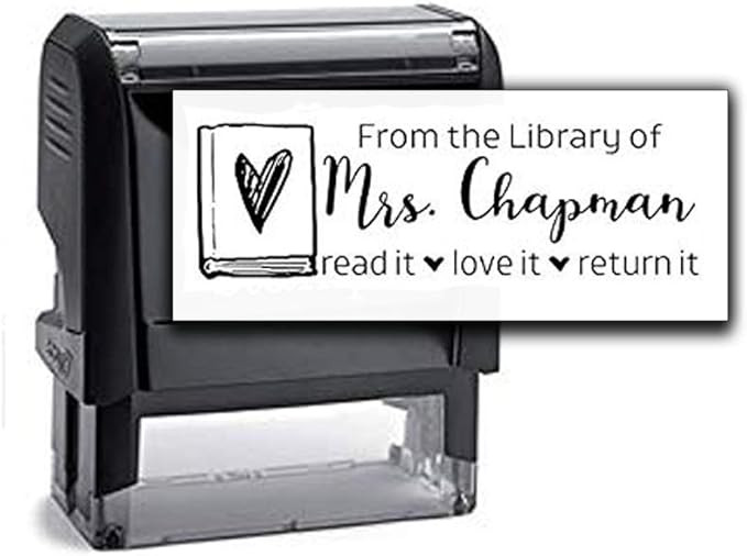 Custom Self-Inking Teacher Stamp - Your Choice of 20 Designs - 8 Colors! (from The Library of) | Amazon (US)