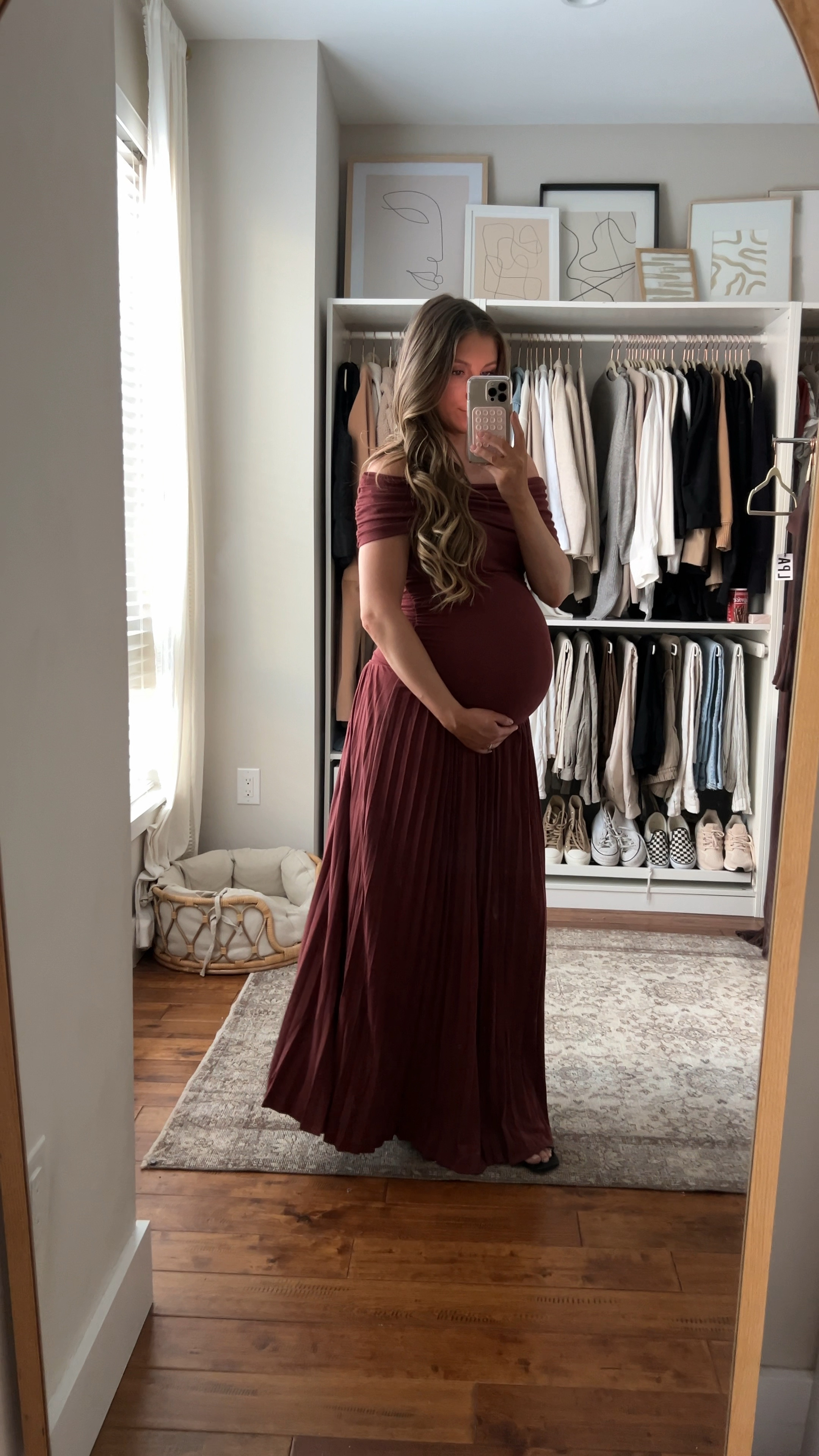 The perfect bump friendly dress for fall! I wore this to a wedding but it would also be great for maternity photos or a fall baby shower! #maternityfashion 

#LTKStyleTip #LTKFindsUnder100 #LTKBump