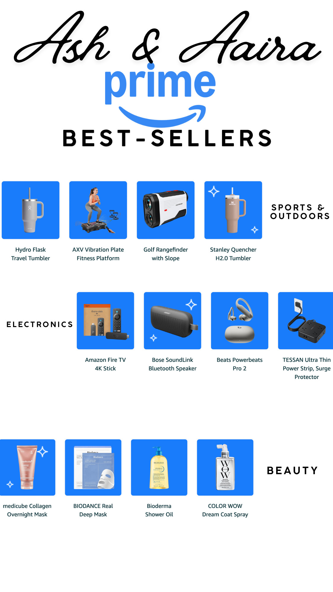 Prime Best Sellers 2025 | Sports, Electronics & Beauty Finds You’ll Love 

Prime 2025 best sellers! 
From high-tech fitness gear to must-have beauty essentials and top-rated gadgets  these are the products everyone’s buying (and reviewing) right now.
Perfect for gifting, refreshing your home gym, or upgrading your beauty routine before the holidays. 


#PrimeBestSellers #AmazonFinds #Prime2025 #AmazonDeals #SportsAndOutdoors #ElectronicsFinds #BeautyObsessed #TechLovers #AmazonMustHaves #LTKFinds #LTKHome #LTKTech #LTKBeauty #PrimeDayEveryday #AmazonTopRated #HolidayDeals #AshandAaira 

 #LTKGiftGuide #LTKHoliday #LTKSaleAlert