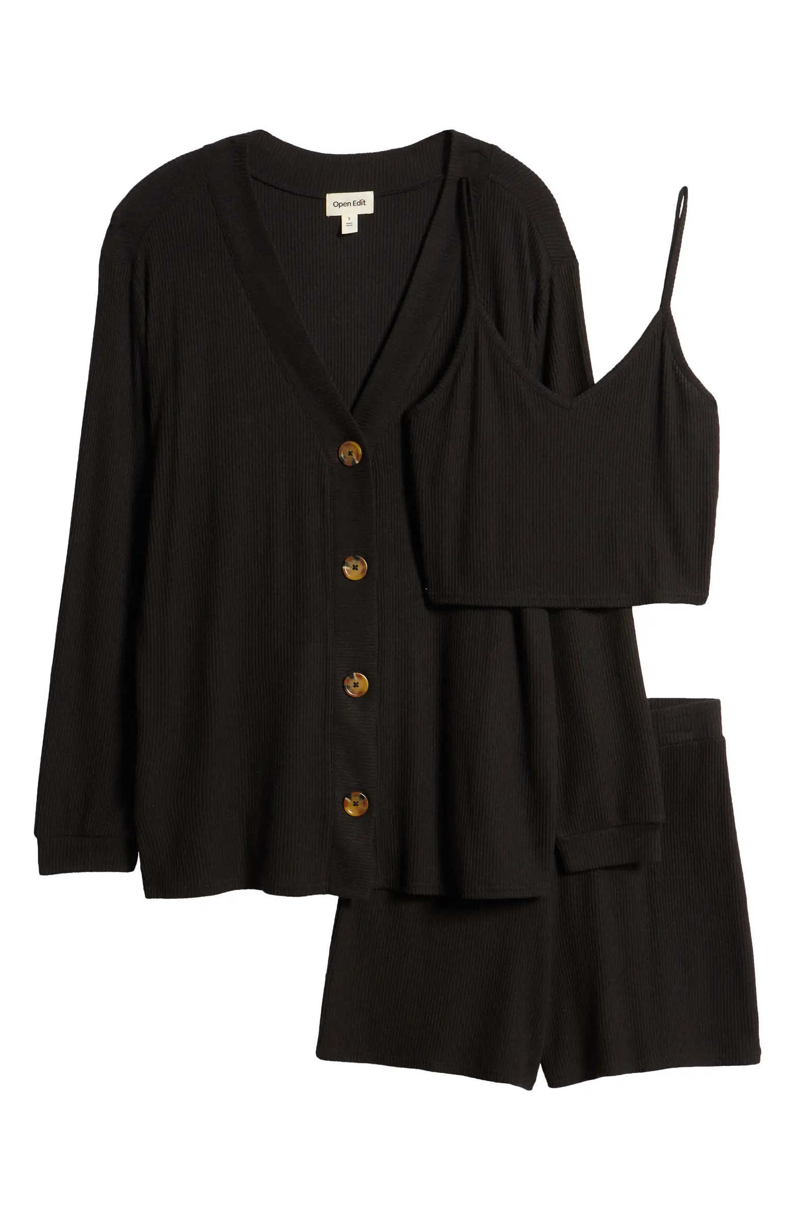 3-Piece Cozy Rib Pajamas | Nordstrom