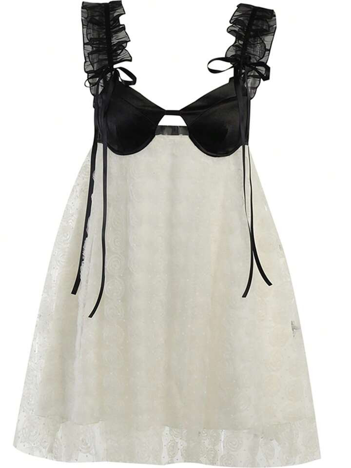 Two Tone Cutout Dress | SHEIN