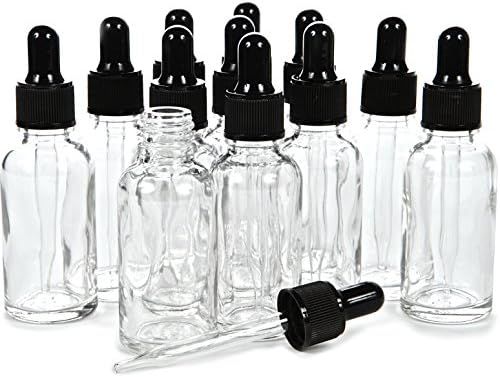 Vivaplex, 12, Clear, 2 oz Glass Bottles, With Glass Eye Droppers | Amazon (US)