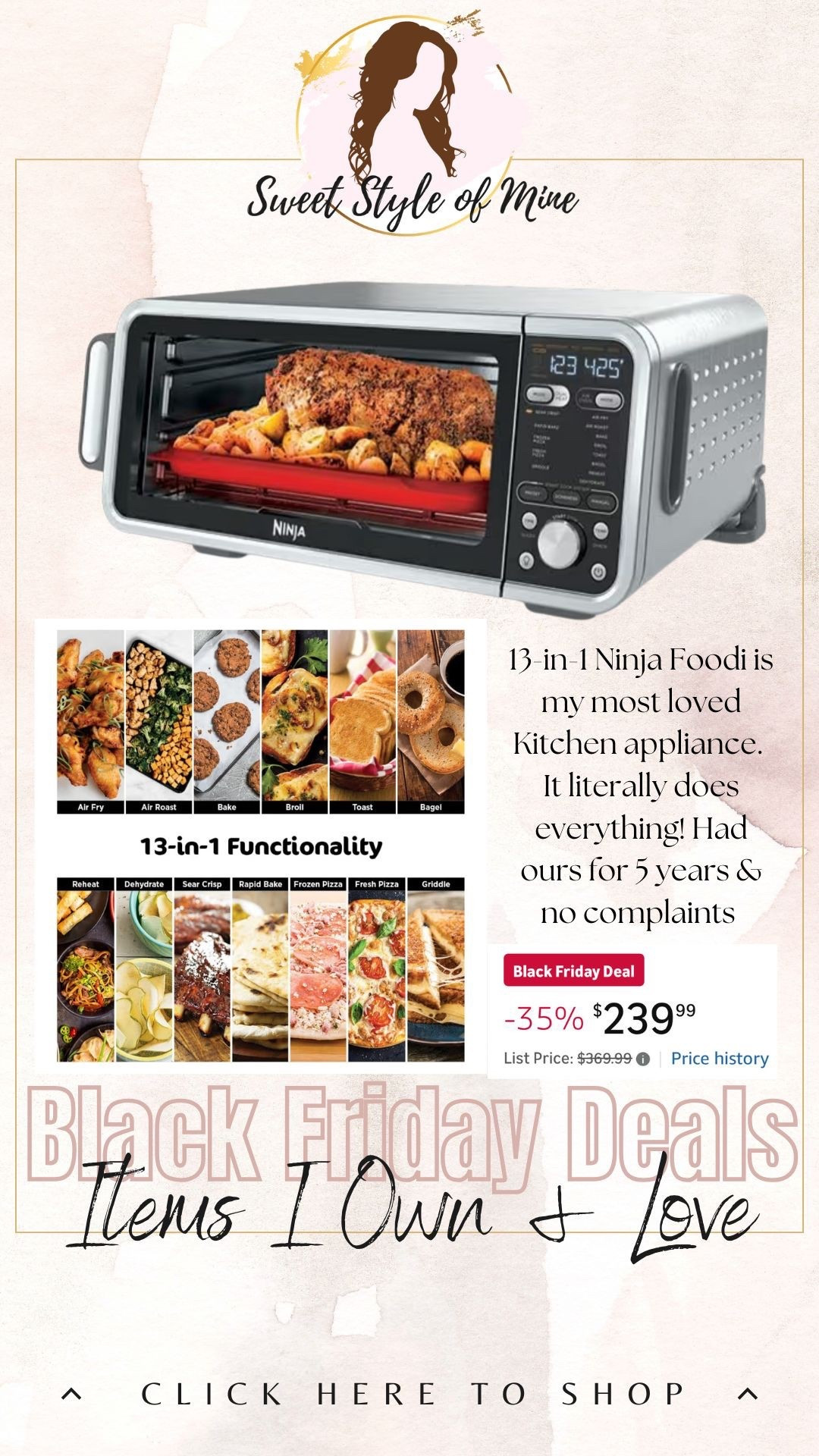 Black Friday deal: Ninja Foodi 13-in-1 toaster oven / air fryer 🎄❤️ It does EVERYTHING and is extremely easy to use. My favorite kitchen appliance 

#LTKGiftGuide #LTKHoliday #LTKCyberWeek
