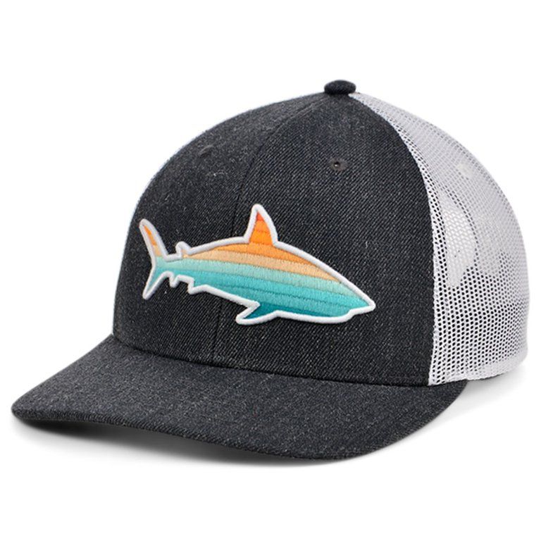 Local Crowns Collection Shark Fish Curved Trucker Gradient Adjustable Snapback Cap Dark Gray, Whi... | Walmart (US)