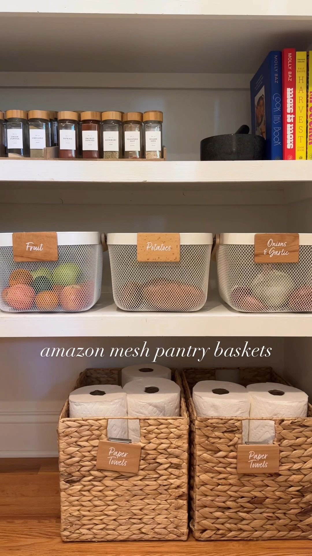 These mesh pantry baskets are one of those cute amazon finds that I actually get use out of🤍 I have had them for years and they are perfect for storing fruits, veggies, potatoes, and onions in my party. I use container store wooden labels and vinyl stickers from Etsy to label mine and make them even cuter!

Amazon kitchen, amazon home, ltk home, amazon finds, amazon kitchen finds, amazon budget friendly, amazon organization, organization hacks, organization inspiration, pantry ideas

#LTKHome